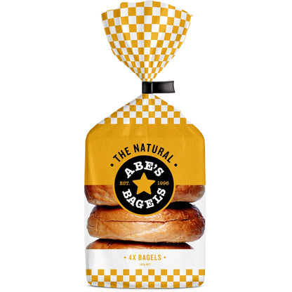 Abe's Bagels Natural Bagels 360g X 4 Pack
