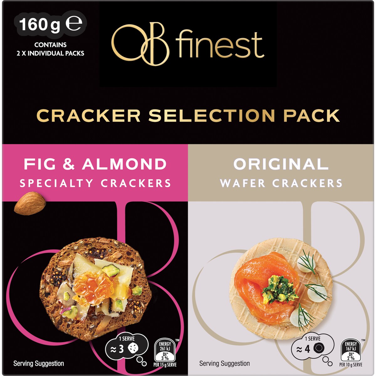Ob Finest Mixed Cracker Selection Double Pack 160g