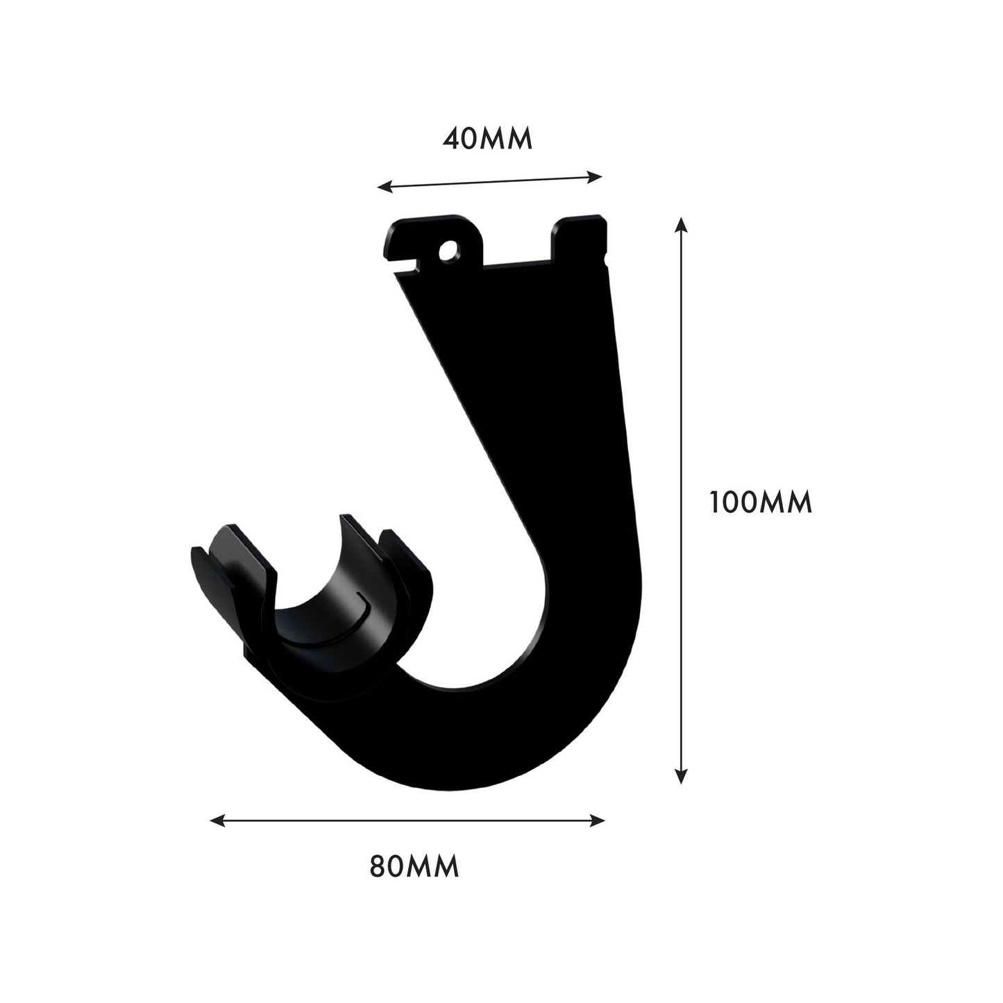 Flexi Storage Black Hanging Rod Bracket - 80 x 100mm - 2 Pack