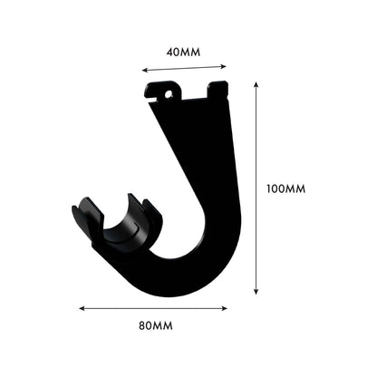 Flexi Storage Black Hanging Rod Bracket - 80 x 100mm - 2 Pack