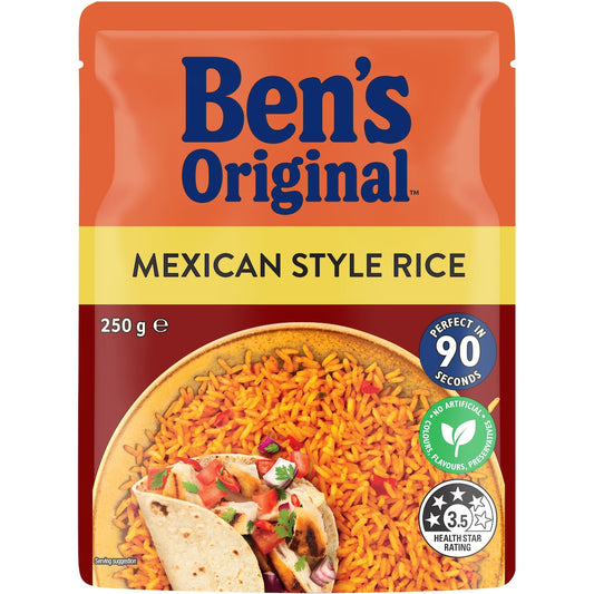 Bens Original Mexican Style Microwave Rice Pouch 250g