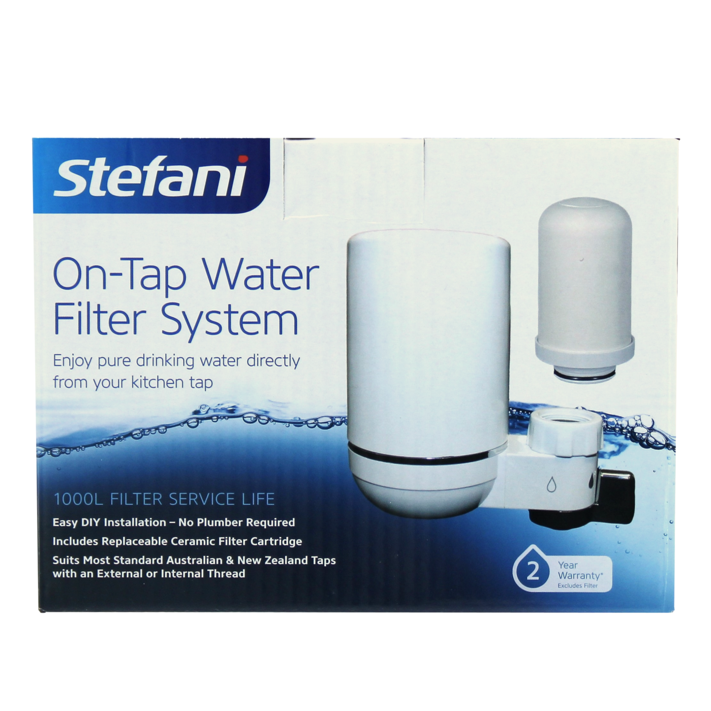 Stefani Lead Free On Tap Ceramic Water Filter System - White