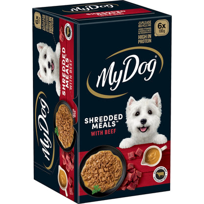 My Dog Shredded Meals Beef Wet Dog Food 6 x 100g