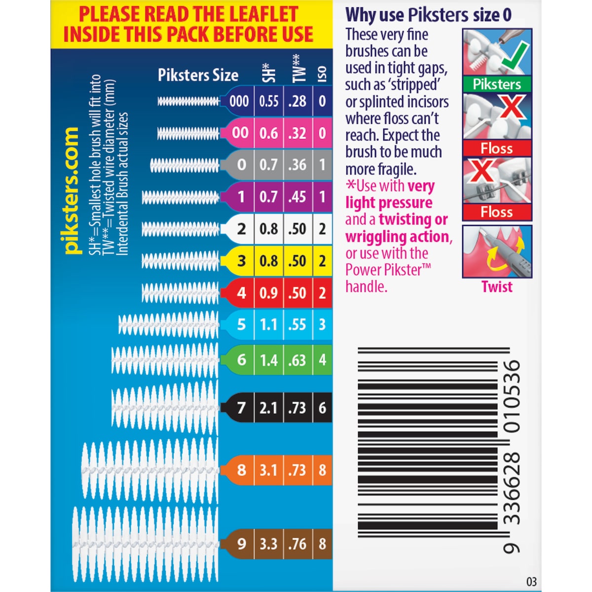 Piksters Interdental Brushes Size 0 35 Pack