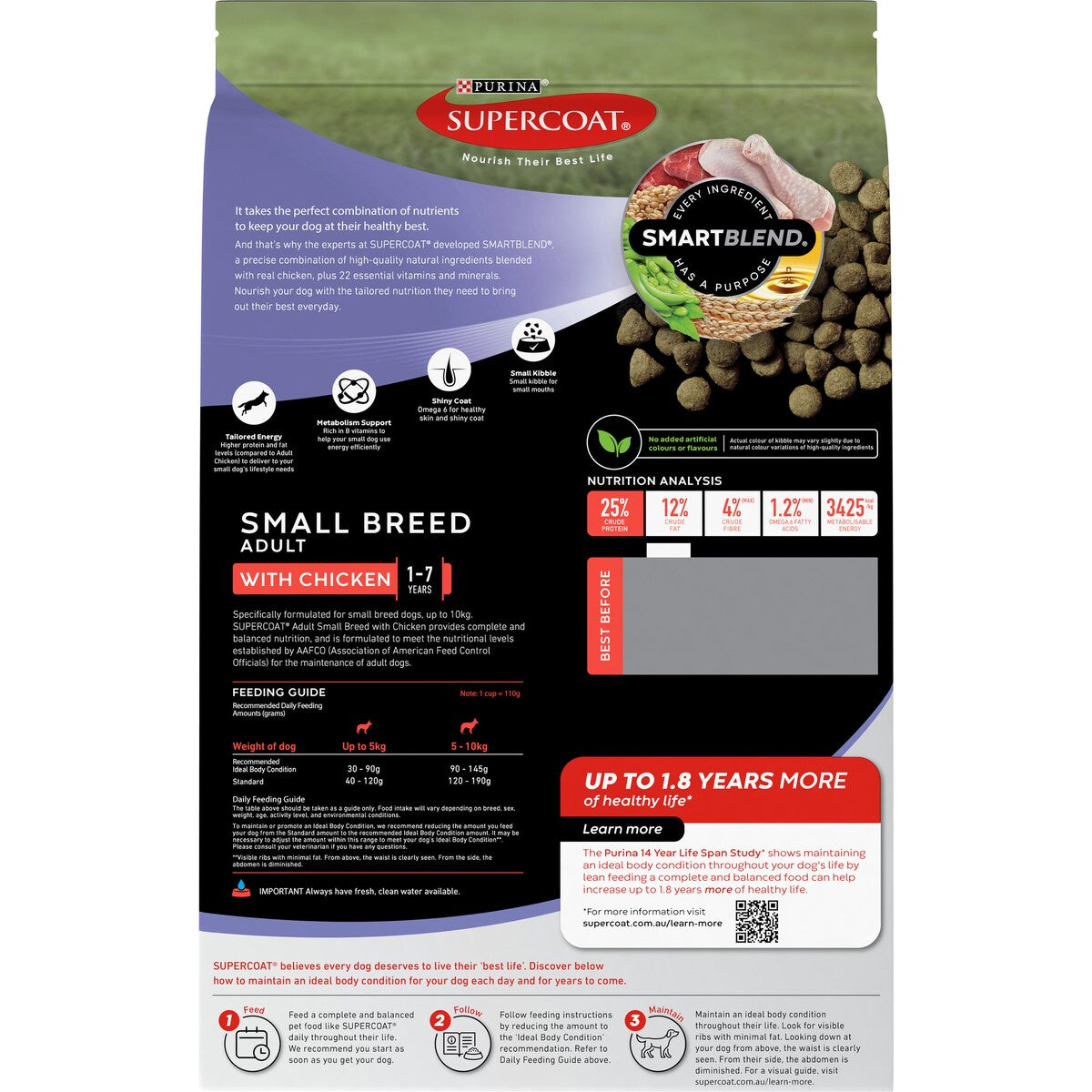 Supercoat Small Breed Dog Food Chicken 2.8kg