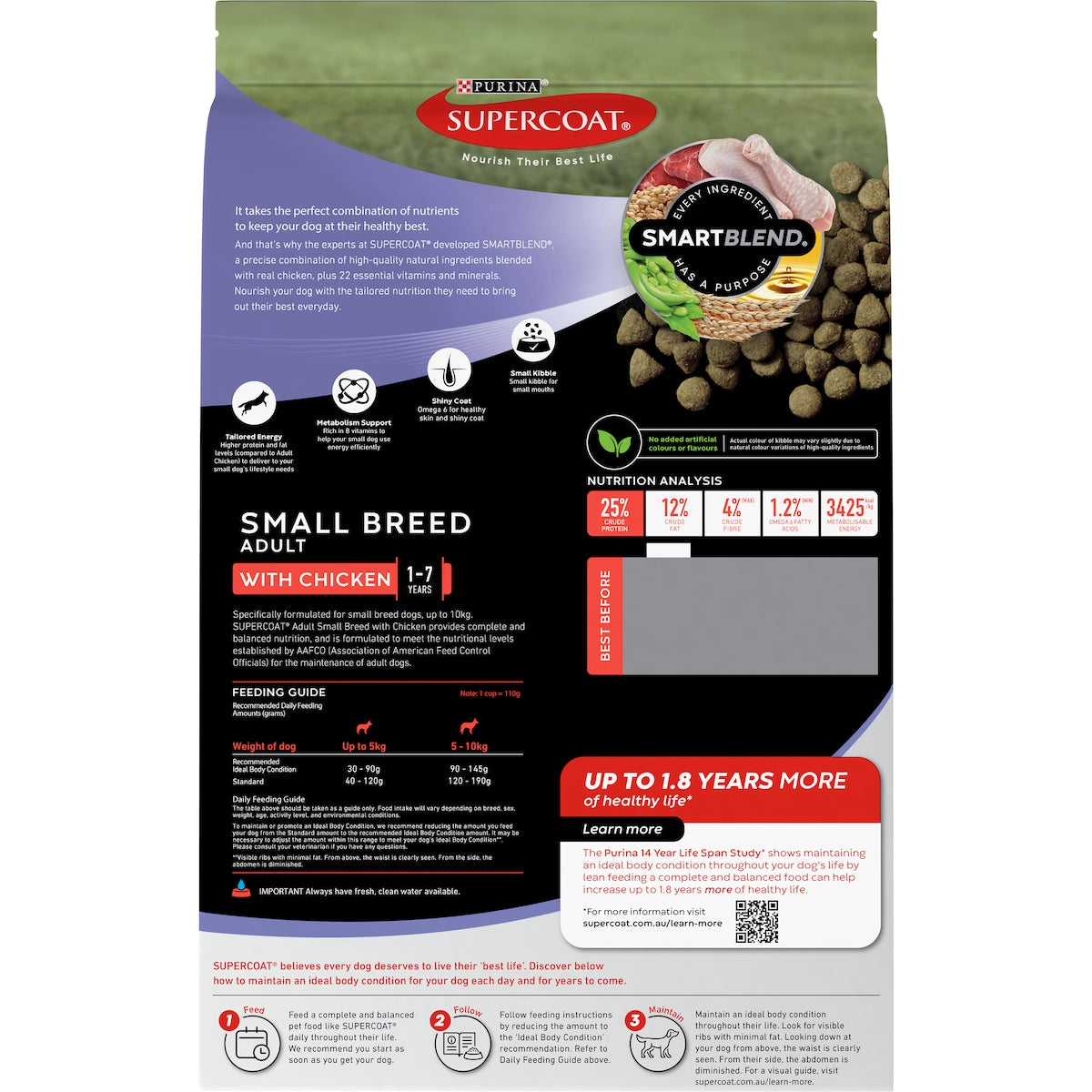 Supercoat Small Breed Chicken Dry Dog Food 2.8kg