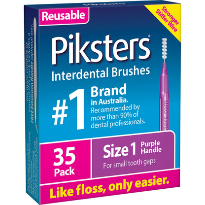 Piksters Interdental Floss Brush Size 1 35 Pack