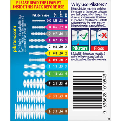 Piksters Interdental Floss Brush Size 1 35 Pack