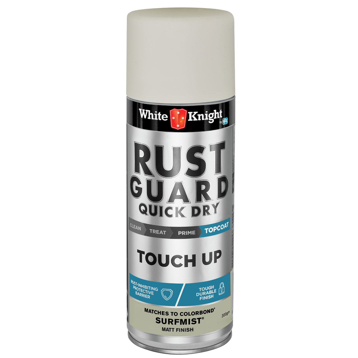 White Knight Rust Guard Touch Up Spray Paint - 300g - Surfmist