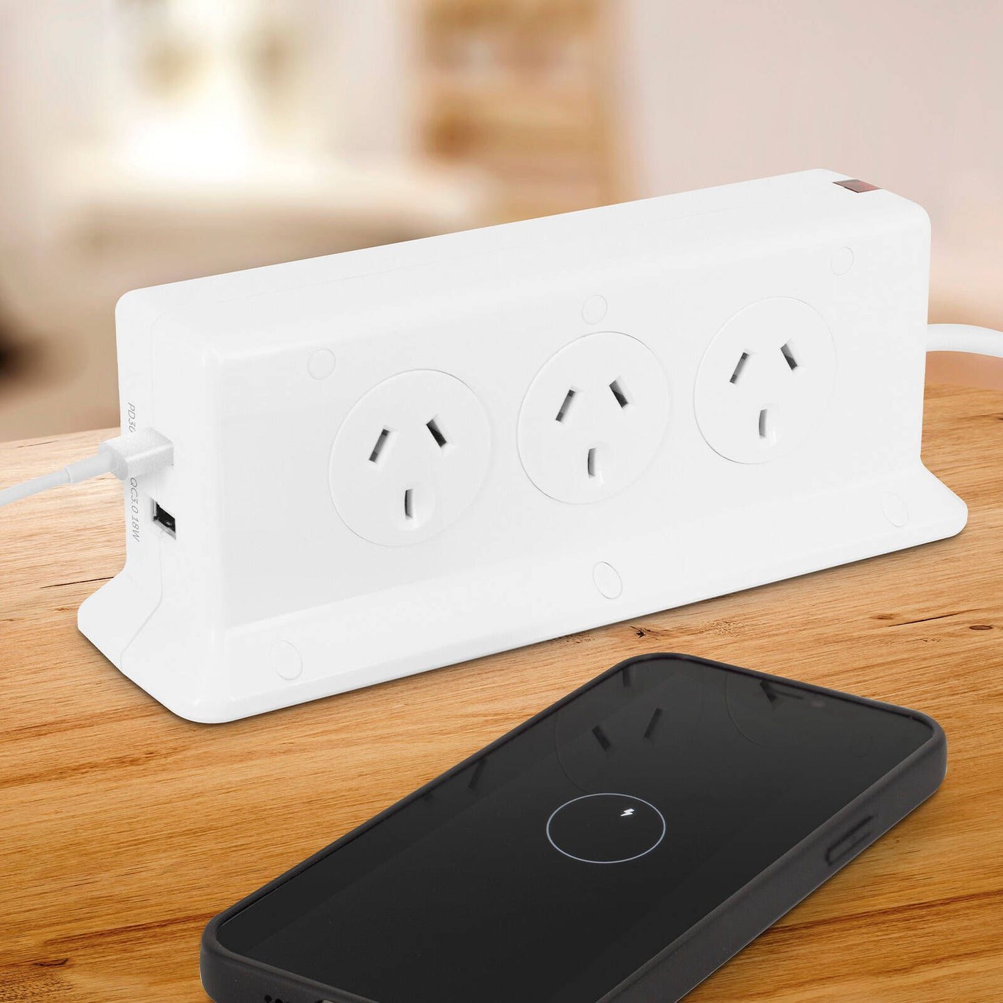 Arlec 6 Outlet Vertical Powerboard - 65 x 205mm