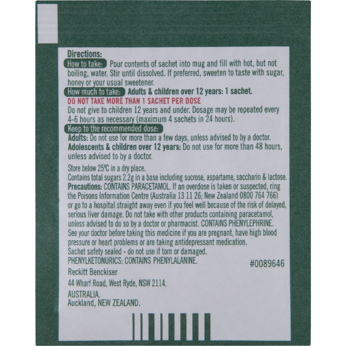 Lemsip Max Cold & Flu Hot Drink Lemon Decongestant With Paracetamol 10 Pack