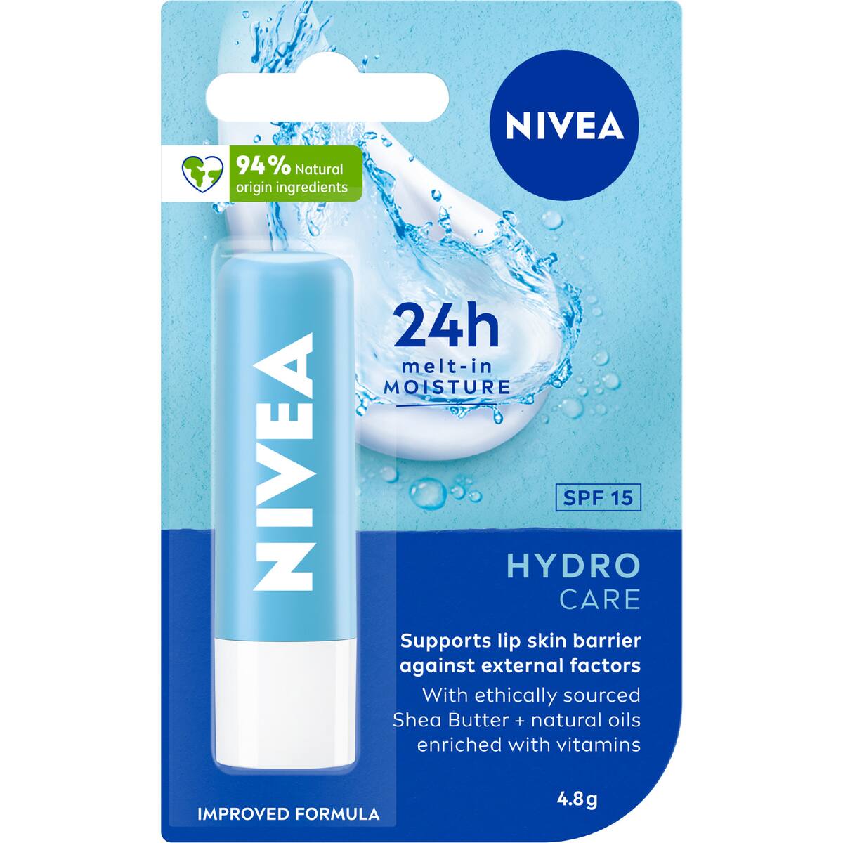 Nivea Hydrocare Lip Balm Spf 15 4.8g