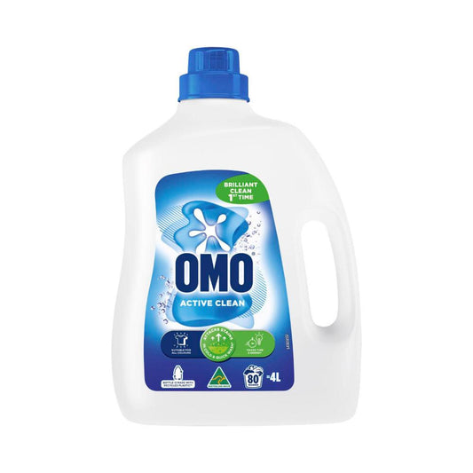 OMO Laundry Liquid Active Clean Front & Top - 4L