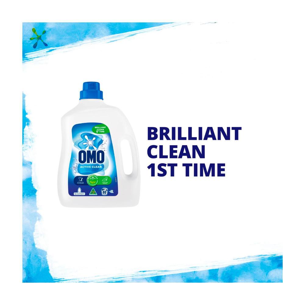 OMO Laundry Liquid Active ean Front & Top - 4L