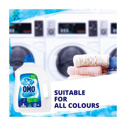 OMO Laundry Liquid Active ean Front & Top - 4L