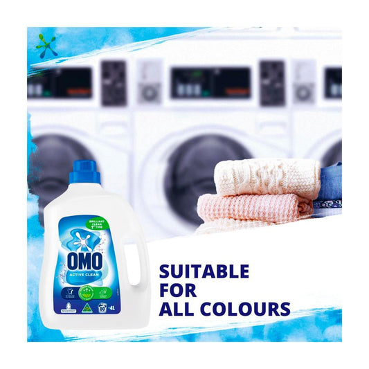 OMO Laundry Liquid Active ean Front & Top - 4L