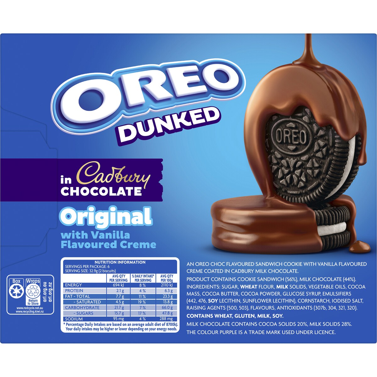 Oreo Dunked Original Cookies 6 Pack 197g