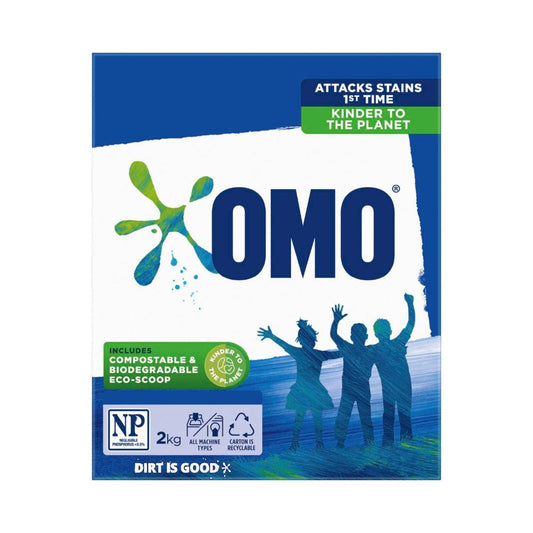 OMO Laundry Powder Active Clean Front & Top - 2kg