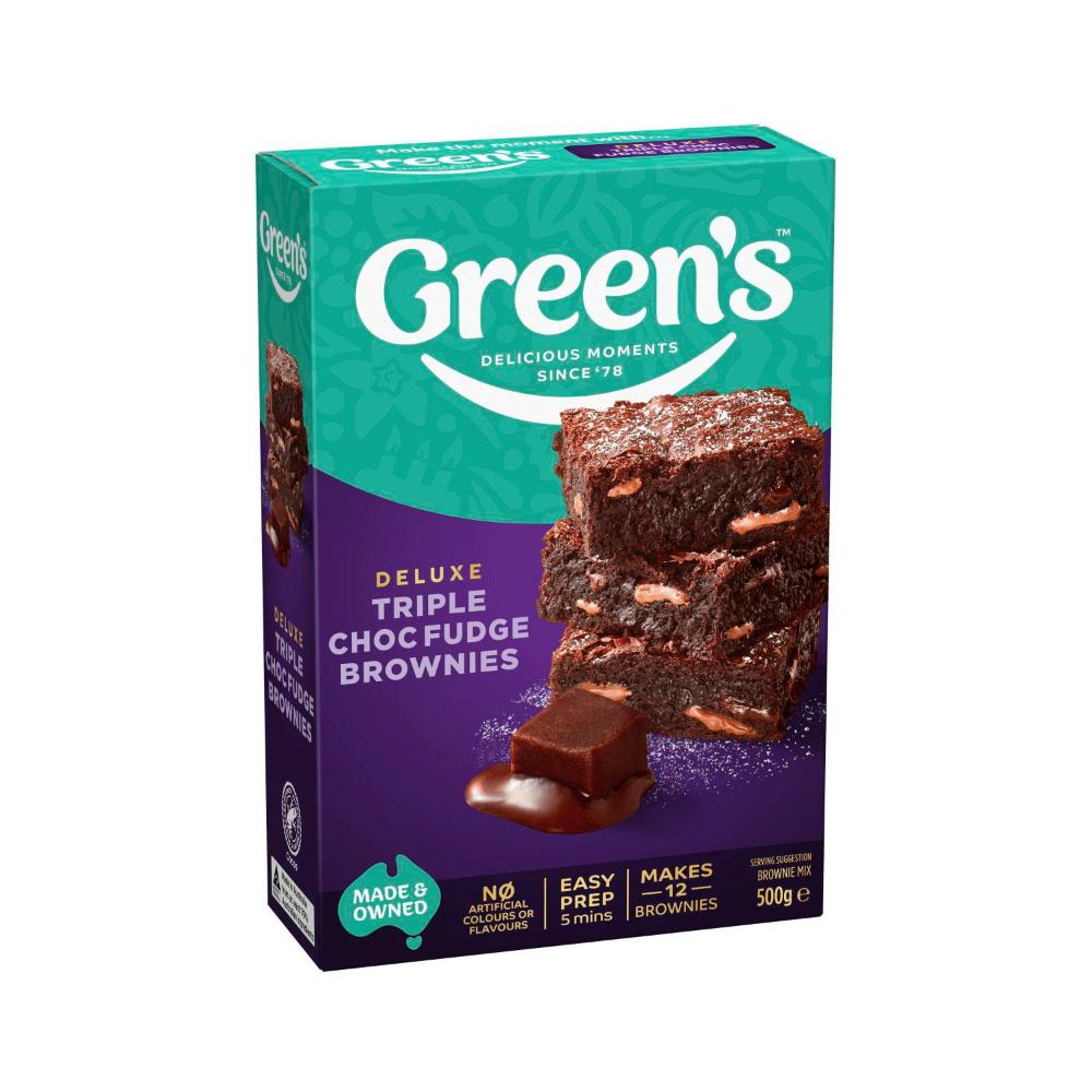 Green's Deluxe Triple Chocolate Brownie Mix - 500g