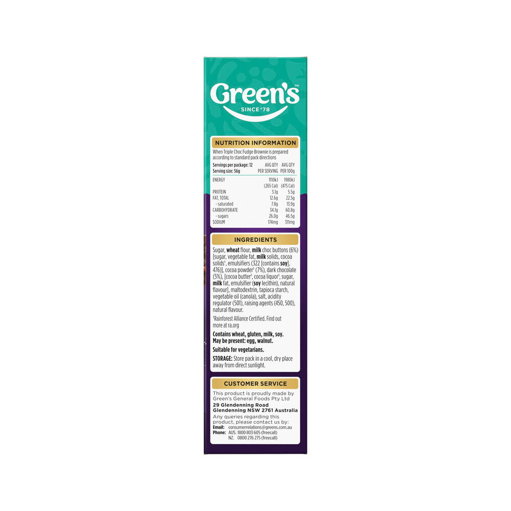 Green's Deluxe Triple Chocolate Brownie Mix - 500g