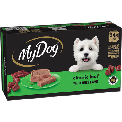 My Dog Adult Classic Loaf Juicy Lamb Wet Food Trays 100g X 24 Pack