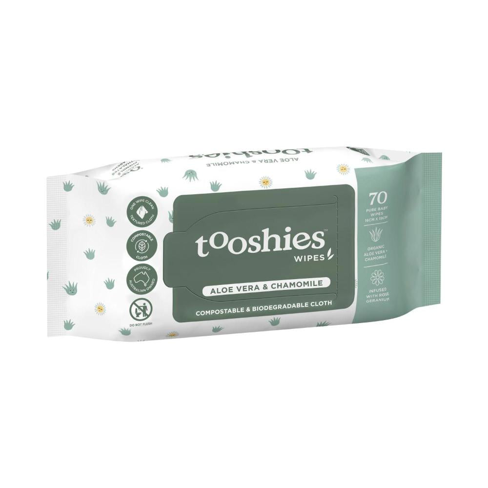 Tooshies Eco Wipes Aloe Vera & Chamomile - 70 pack