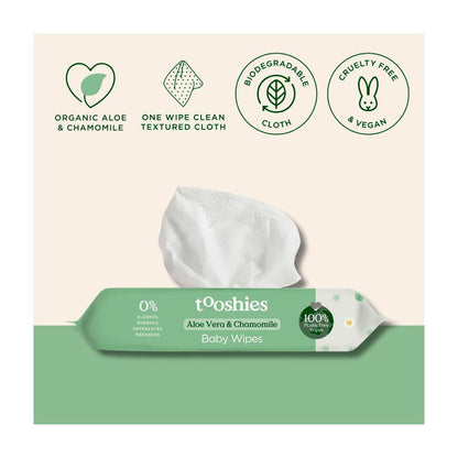 Tooshies Eco Wipes Aloe Vera & Chamomile - 70 pack