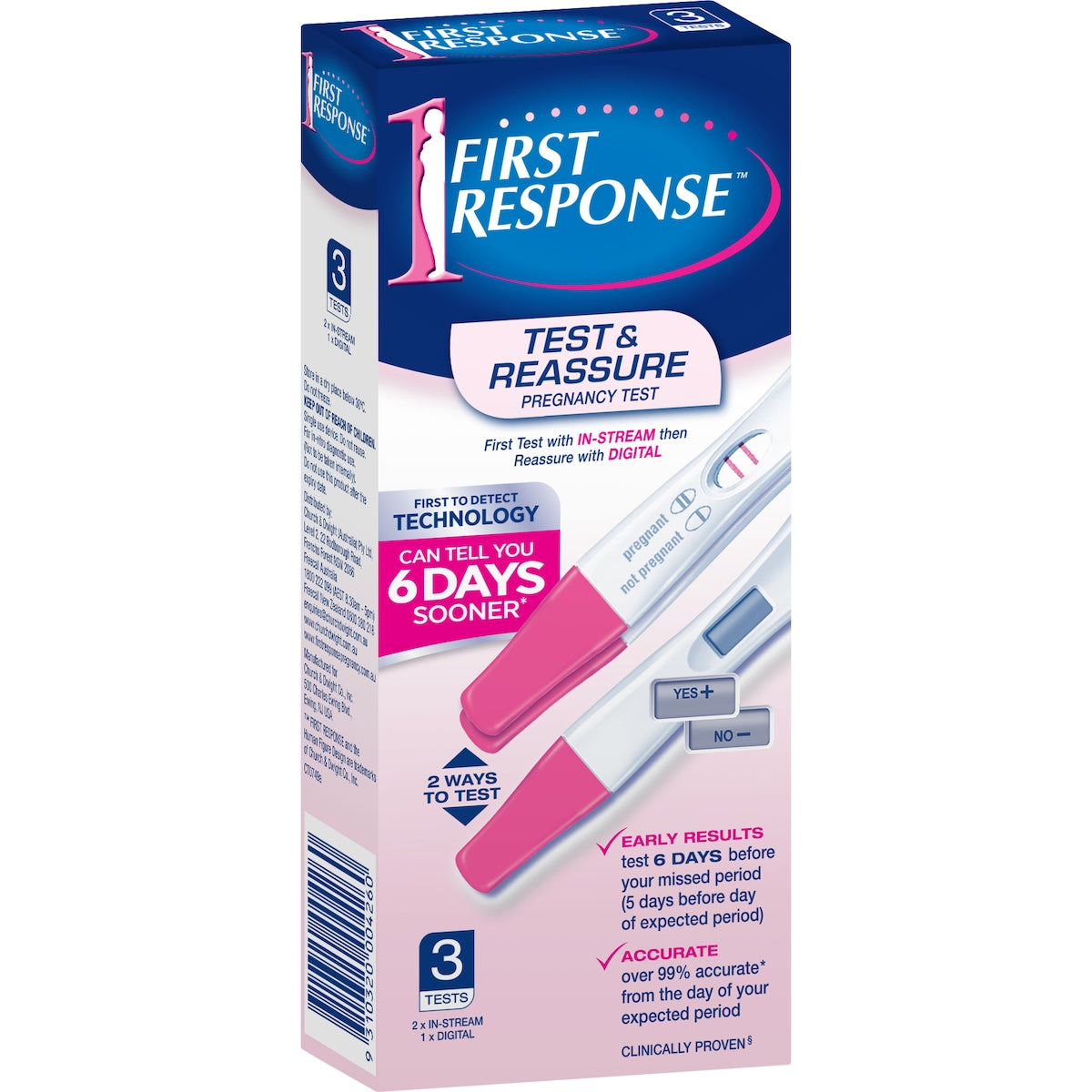 First Response Test & Reassure Pregnancy Test 3 Pack