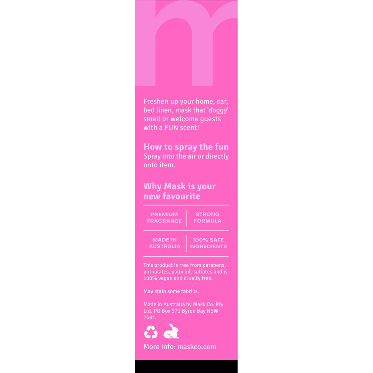 Mask Air Freshener Spray Musk Sticks 100mL