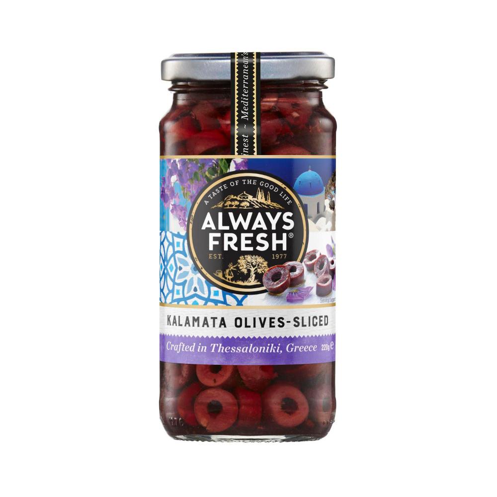 Always Fresh Olives Sliced Kalamata - 220g
