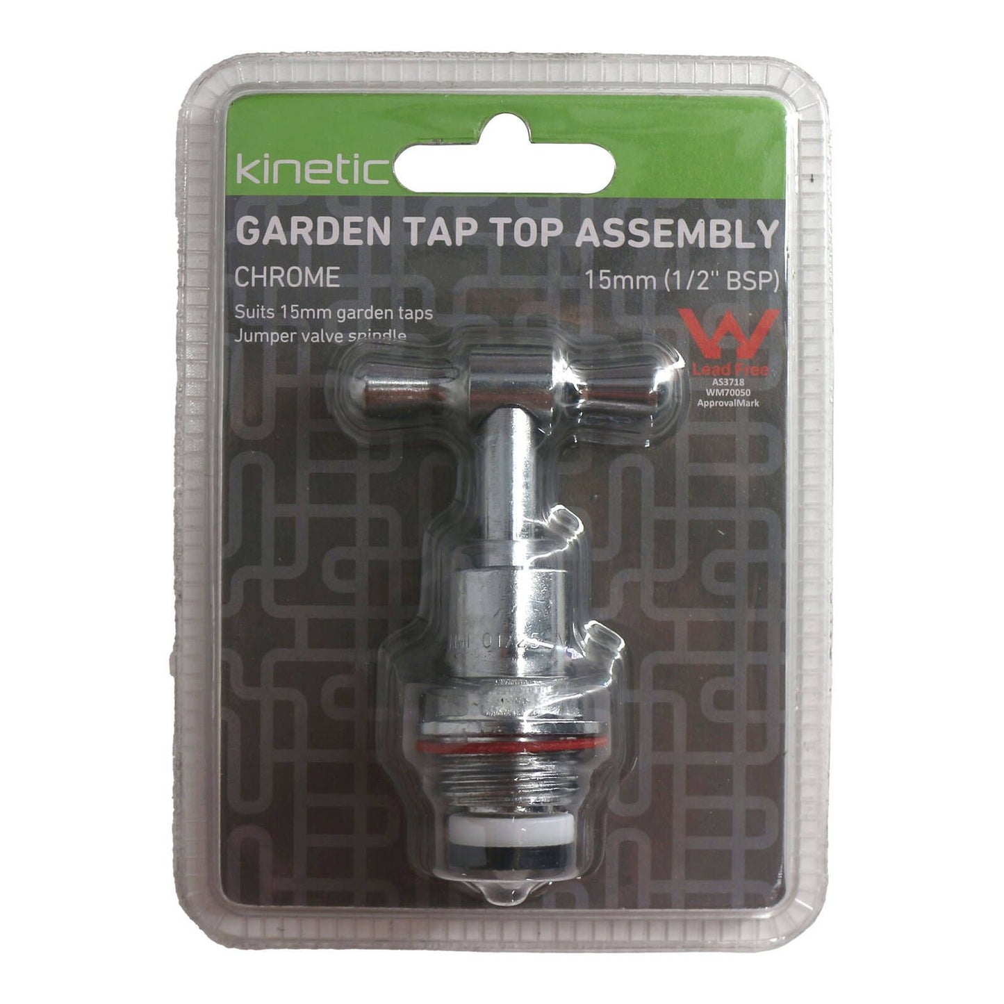 Kinetic Chrome Garden Tap Top Assembly - 15mm