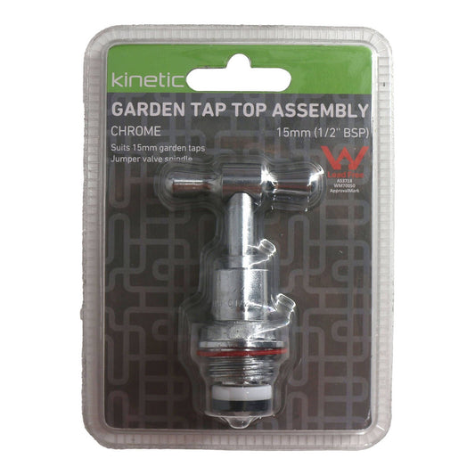 Kinetic Chrome Garden Tap Top Assembly - 15mm