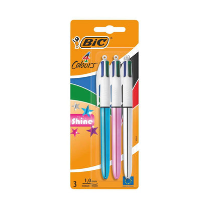 Bic 4 Colours Pen Shine - 3 Pack