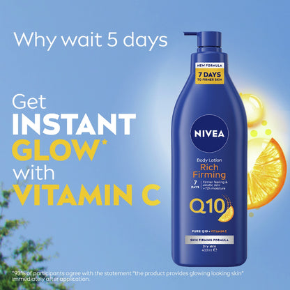 Nivea Q10 Rich Firming Body Lotion With Vitamin C & 72hr Moisture 400ml