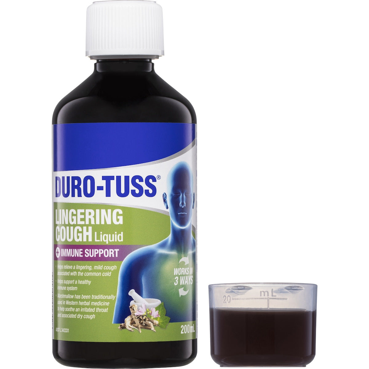 Duro-tuss Lingering Cough Liquid+ Immune 200ml