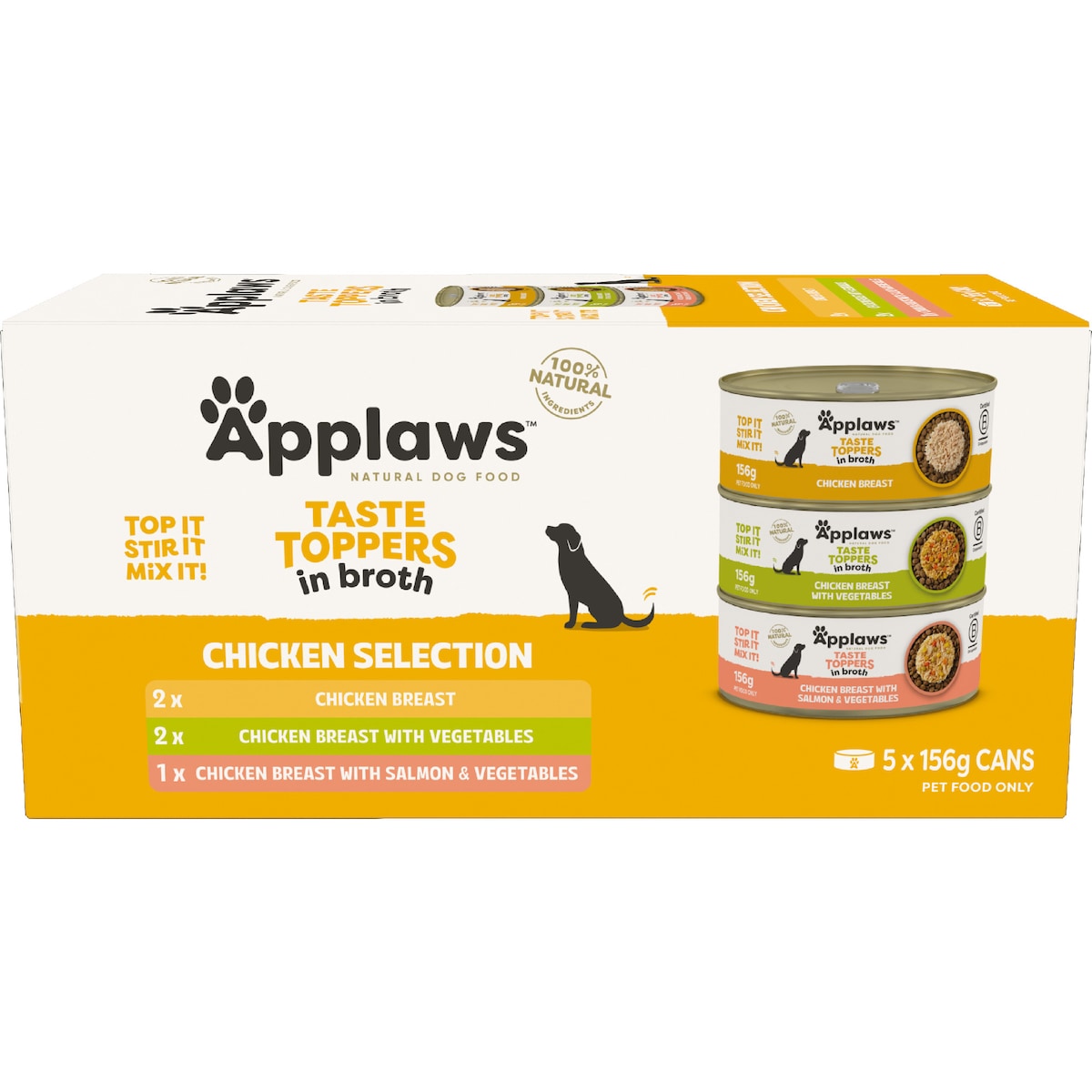 Applaws Taste Toppers Chicken In Broth Wet Dog Food 156g X 5 Pack