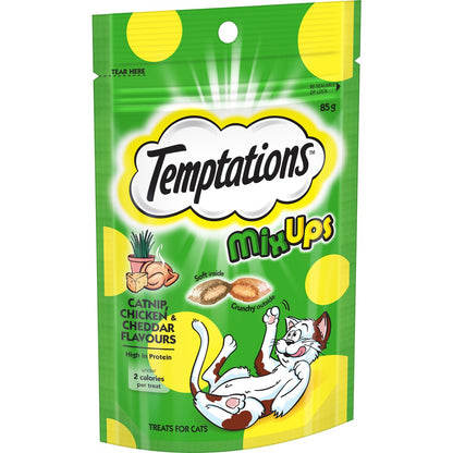 Temptations Mix Ups Cat Nip, Chicken & Cheddar Cat Treats 85g