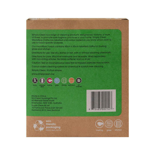 Simply ean Labelled Microfibre oths - 3 pack