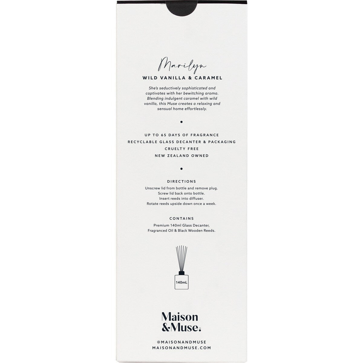 Maison & Muse Reed Diffuser Marilyn Wild Vanilla & Caramel 140ml