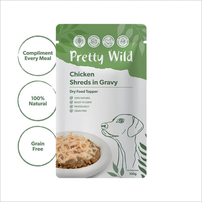 Pretty Wild Dog Food Chicken Shreds In Gravy 100g