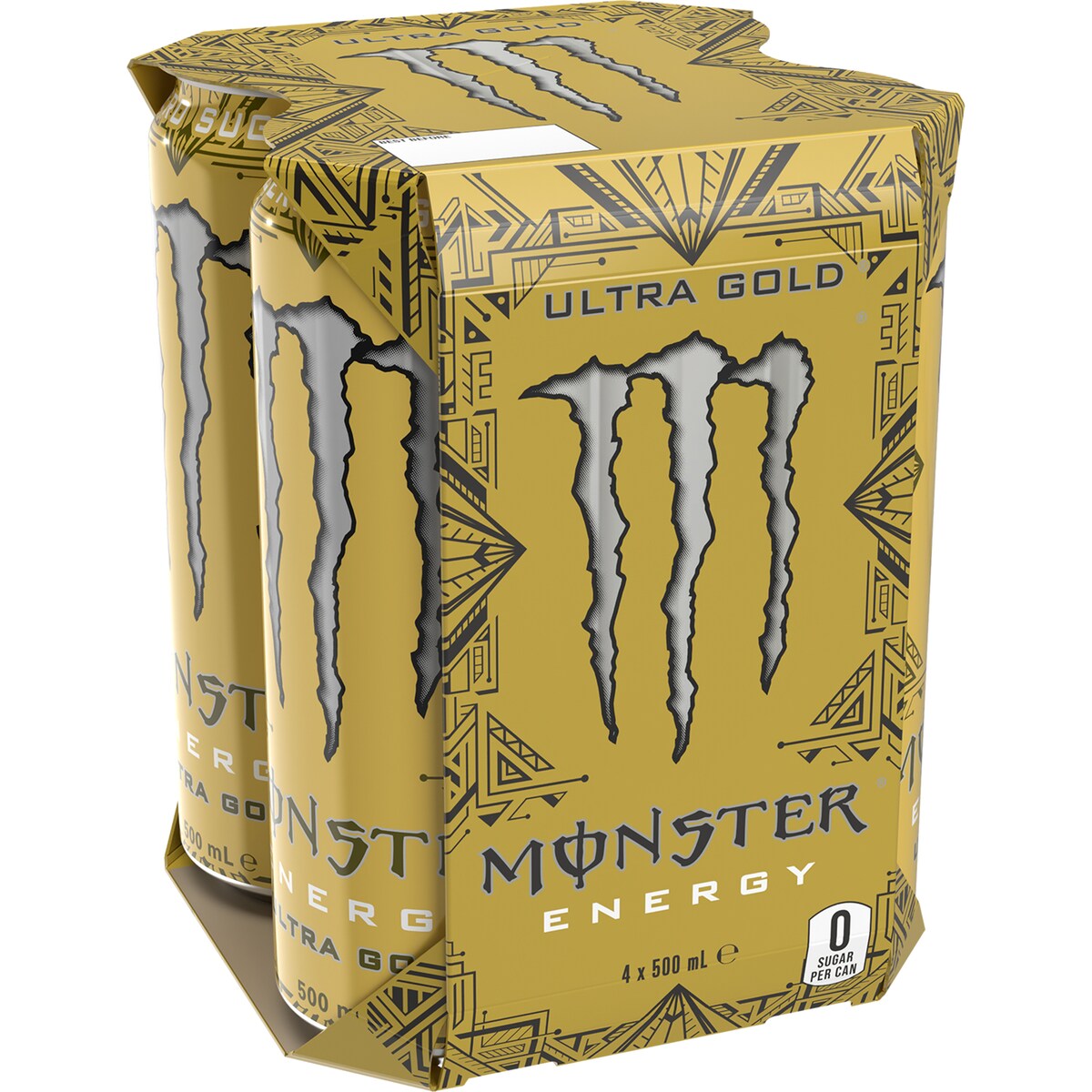 Monster Energy Ultra Gold Cans 500ml x 4 Pack