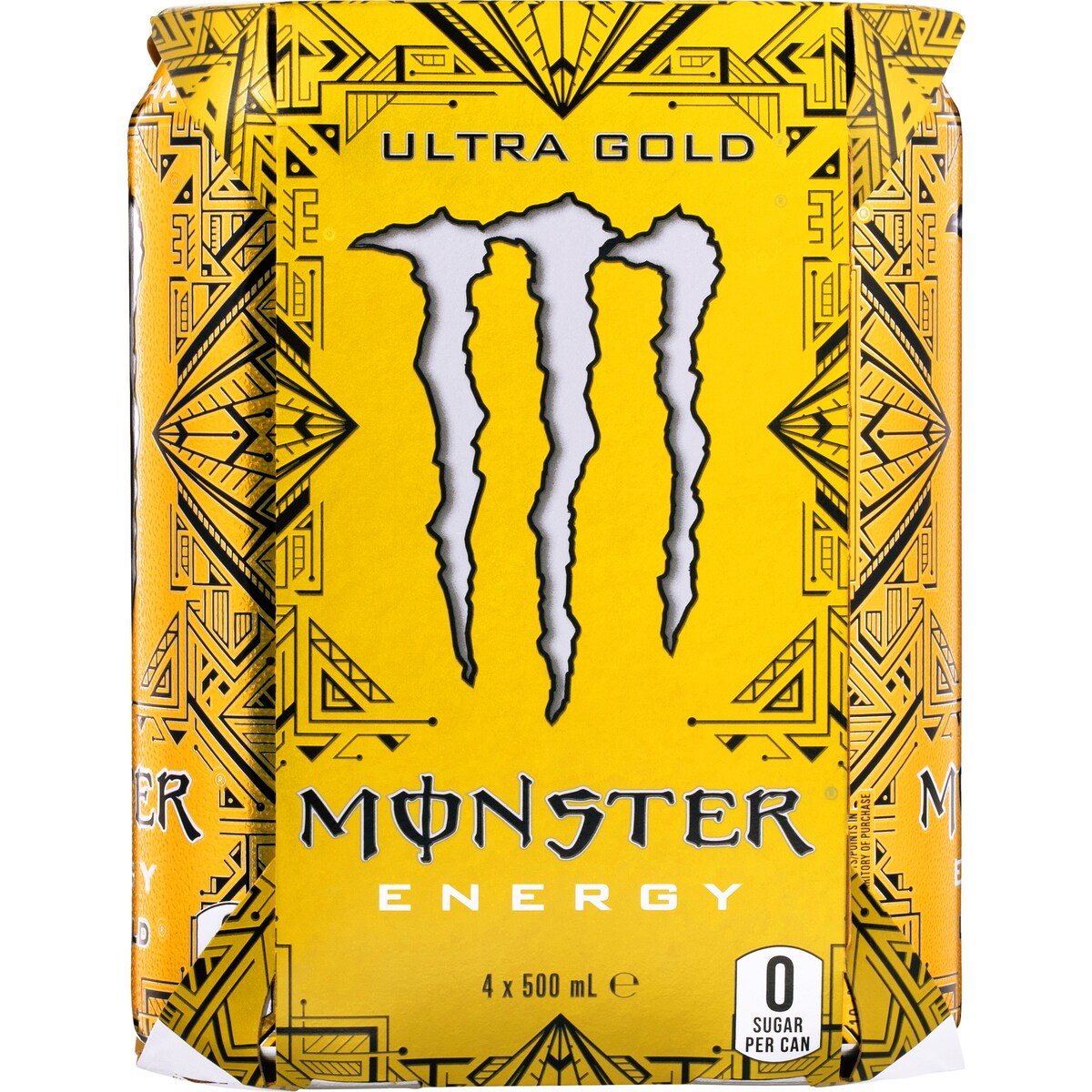 Monster Energy Ultra Gold Cans 500ml x 4 Pack
