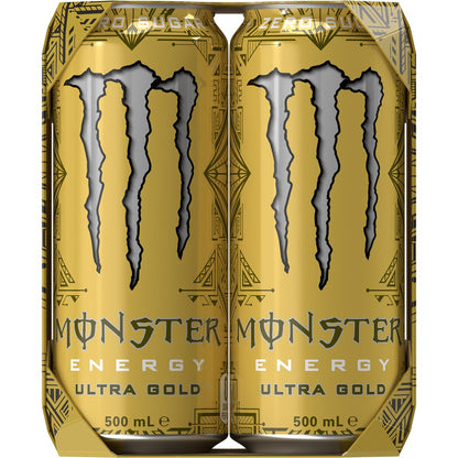 Monster Energy Ultra Gold Cans 500ml x 4 Pack