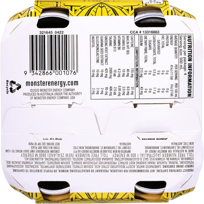 Monster Energy Ultra Gold Cans 500ml x 4 Pack
