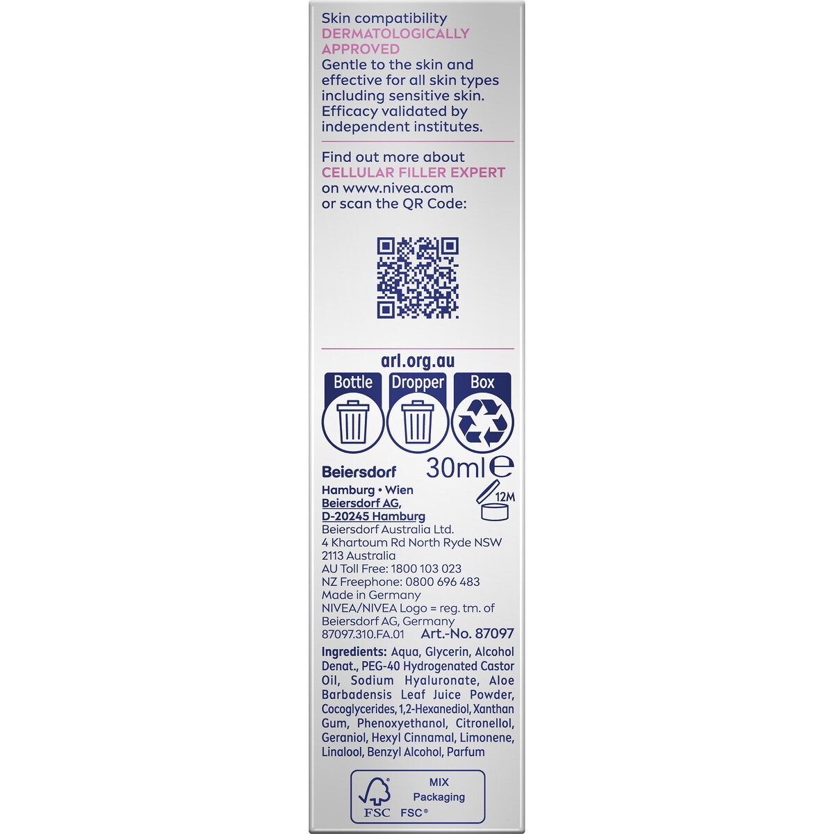 Nivea Cellular Filler Hylauronic Serum 30ml