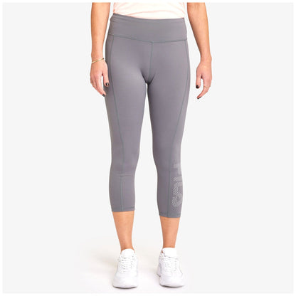 Fila Women's Tory Grey 3/4 Tights with Wide Waistband, Polyester & Elastane Large