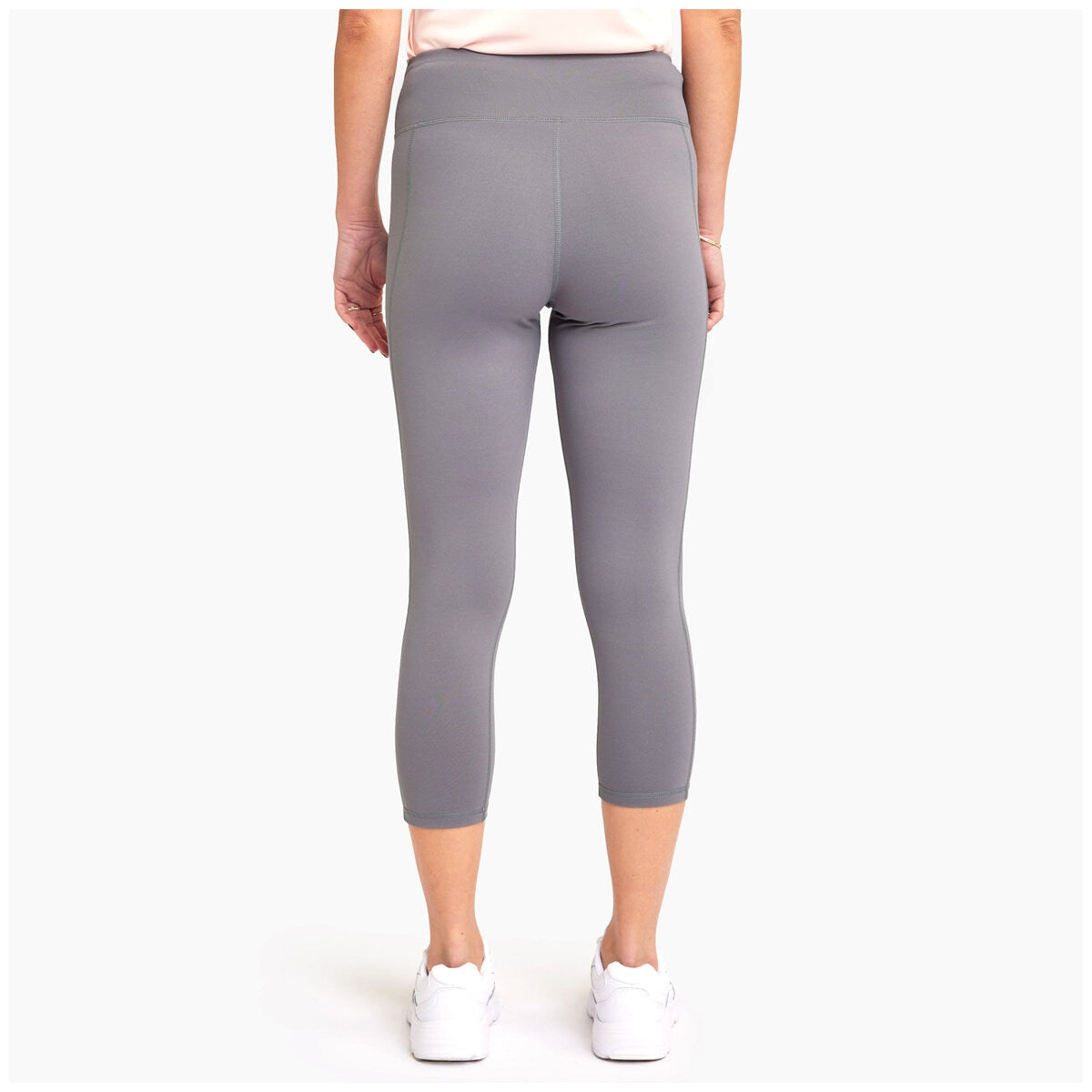 Fila Women's Tory Grey 3/4 Tights with Wide Waistband, Polyester & Elastane Large