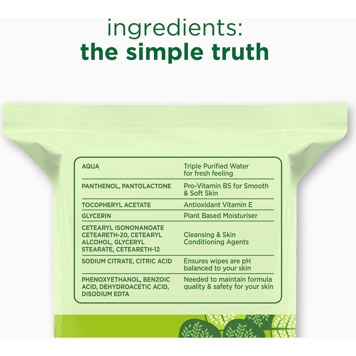 Simple Cleansing Facial Wipes 25 Pack