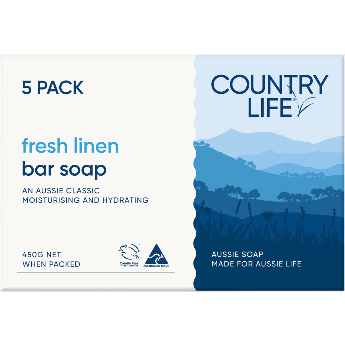 Country Life Soap Bar Fresh Linen 5 pack
