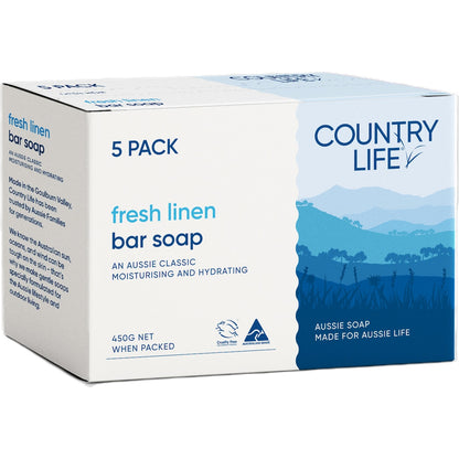 Country Life Soap Bar Fresh Linen 5 pack